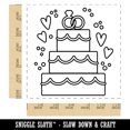thumbnail image 2 of Wedding Cake Marriage Rings Hearts Self-Inking Rubber Stamp Ink Stamper - Red Ink - Large 1-1/2 Inch, 2 of 7