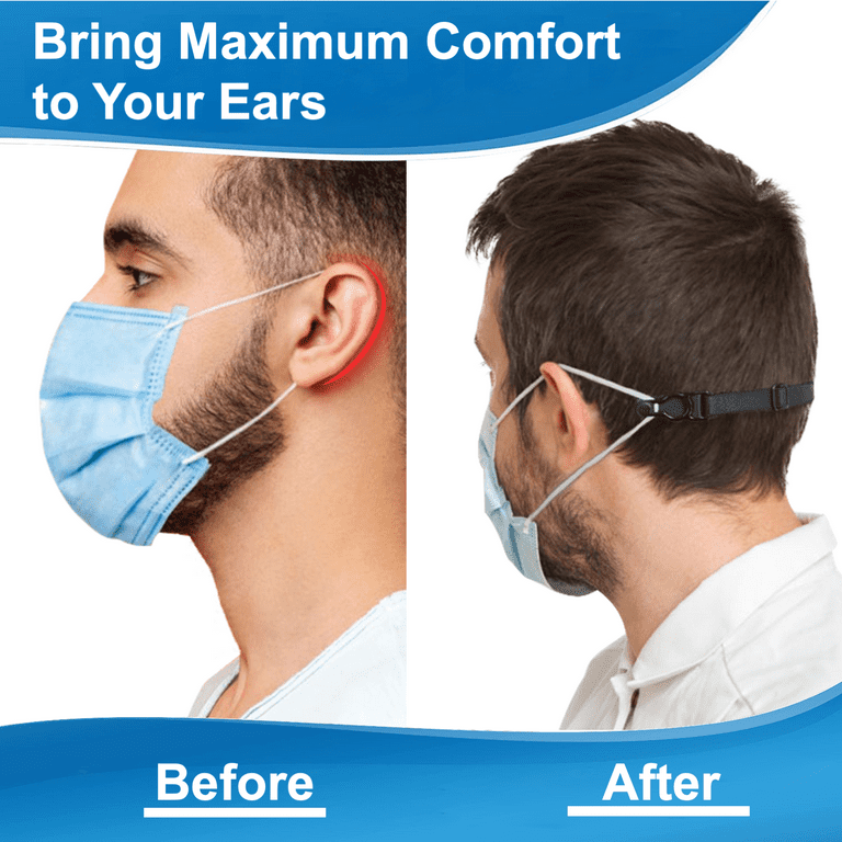 HTGT Ear Savers for Masks Earloop Covers Protectors Strap Extender Guard  Protection - Cotten Mask Ear Cushions Saver Anti Pain Adjustable Reusable