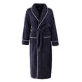 thumbnail image 3 of Gifts for Her Robe for Women Fluffy Loungewear Oversized Warm Women's Robes Bath Womens Bathrobe Dark Blue, 3 of 7