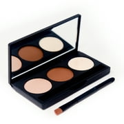 Sienna Blaire Beauty Brow Contour Kit, 3 Color Eyebrow Powder/Shadow and Brush with Stencil Kit