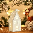thumbnail image 6 of Bfogop Christmas Decor Village Lighted Ceramic Houses Indoor White Xmas Lighted Ceramic Houses Christmas Decor Indoor White Xmas Holiday Farmhouse Rustic Decor for Home Table Room, 6 of 6