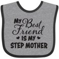 thumbnail image 3 of Inktastic My Best Friend is My Step Mother with Hearts Boys or Girls Baby Bib, 3 of 4