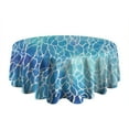 thumbnail image 5 of Blue White Tie Dye Cracked Pattern Round Tablecloth 60"x60",Wrinkle Wipeable Table Cloth for Kitchen Dining Room Picnic Patio Party, 5 of 6