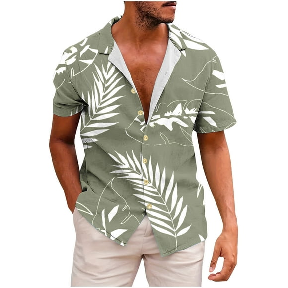 UVEASISHA Men's Vacation Shirts Big and Tall,Bowling Shirts for Men Funky Short Sleeve Button Down Shirt Casual Summer Tropical Beach Shirts 2025 Clearance Sales
