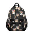 thumbnail image 3 of Floral Cat Head Black Pattern Backpack for School, Cute School Bag with Adjustable Shoulder Straps and Padded Back, 15.25"x11.5"x5.25", 3 of 4