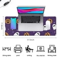 thumbnail image 5 of Long Mouse Pads for Desk,Halloween Purple Ghosts and Pumpkins Desk Mats on Top Of Desks, Desk Mouse Pad Extra Large with 3mm Non-Slip Base and Stitched Edge for Gaming,Office,Work,Home 31.5x11.8in, 5 of 5