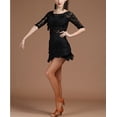 thumbnail image 3 of Latin Tango Jazz Dance Dress Fringe Tassel Women'S Performance 3/4 Length Sleeve, 3 of 8