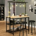 thumbnail image 4 of Juiluna 47 in Kitchen Island with Power Outlet 3 Tier Storage Baker Rack Microwave Stand Oven Shelf 5 Hooks Natural Oak Finish for Dining Living Room, 4 of 9