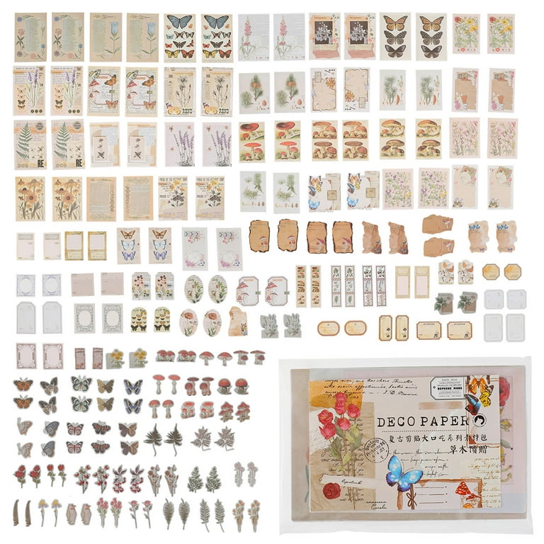 Vintage Scrapbook Stickers Washi Stickers Antique Paper Stickers Retro  Decorative Decals Collection Stickers for Art Journaling DIY Crafts Diary  Bullet Journal Planners 