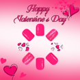 thumbnail image 2 of Uñas postizas adhesivas PEPFTG Valentine, cuadradas cortas, 24 piezas, 2 of 7