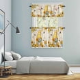 thumbnail image 5 of Sunflower Bee Kitchen Curtains Sets for Windows 24 Inch Length, Summer Gnomes Hydrangea Floral Rod Pocket Window Treatments Tier Curtains and Valances Set for Bedroom/Bathroom, 5 of 8