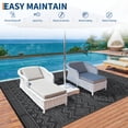 thumbnail image 6 of HIWEAVER 9' x 12' Black/Gray Outdoor Rug PP Plastic Straw Woven Waterproof Patio Rug with Border Portable Outside Carpet for Balcony Deck Picnic Garden Decor, 6 of 8