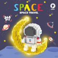thumbnail image 2 of Toys Figure Moon Astronaut Building Blocks Model Space Travel Man Moon Light DIY Assembly Kids Children Love Gift Decorations Gong Bohan LED, 2 of 2