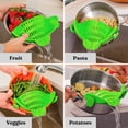 thumbnail image 5 of Colador - Colador de silicona ajustable con clip para ollas, sartenes y tazones - Aparatos de cocina, fideos, comida, regalos para mujeres, verde, 5 of 5