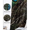 thumbnail image 3 of Peacock Feather Kitchen Curtains Teal Blue Bird Feather Modern Art Printed Cafe Short Curtains for Bathroom Blackout Window Curtain Small Window Treatment Drapes for Bedroom Living Room 42"x45"x2, 3 of 9