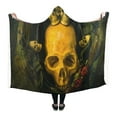 thumbnail image 1 of HATIART Couverture à Capuche Nature Morte avec Crâne Humain Couverture Portable 56x80 Pouces Comfotable Jeté Wrap, 1 of 3