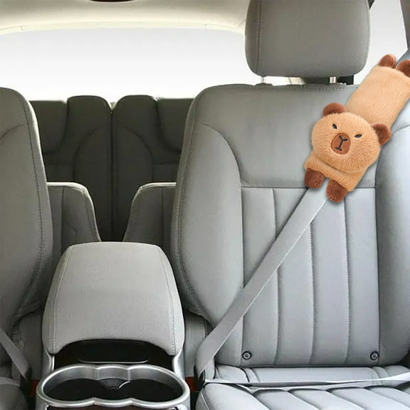 Car Interior Accessories Capibala Cute Capybara Cartoon Shoulder Strap Set for Vehicle Enhancement and Comfort