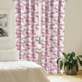 thumbnail image 2 of Ambesonne Floral Window Curtains, Leaves Flowers Petals Art, Each 28" W x 63" L, Pink Dark Coral Salmon, 2 of 4