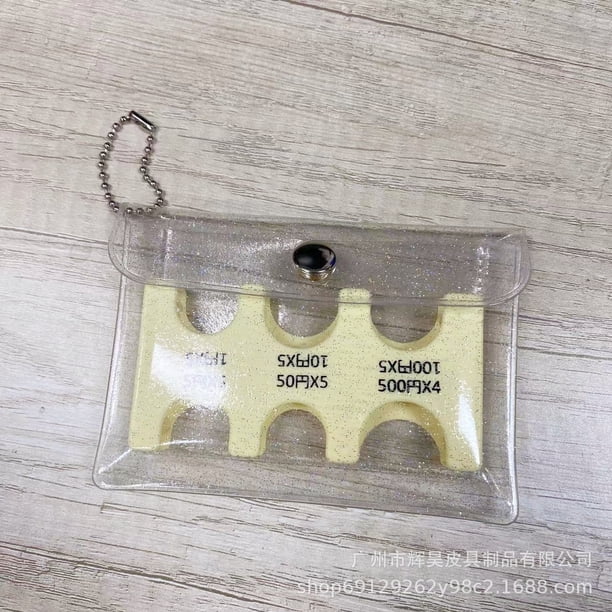 Caja de plástico de PVC para clasificar monedas, porta monedas, cadena de cuentas, posición de tarjeta para monedas, porta monedas, monedero transparente