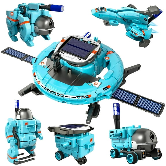 Rirool STEM Solar Robot Kit for Kids Ages 8-16 - 6-in-1 Space Toys with Solar Panel & Battery Power - Educational Science Engineering Building Projects Gift for Boys & Girls