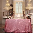 thumbnail image 2 of GFDYREE Sequin Tablecloth, Table Topper, Sequin Overlay, 90"x90", Square, Fuchsia Pink, 2 of 6