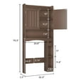 thumbnail image 3 of Over the Toilet Storage Cabinet, Aiho 70.3" H Bathroom Storage Cabinet with Adjustable Shelves & 2 Side Hooks, Best Gifts for Bathroom, Small Spaces, Dark Brown, 3 of 11