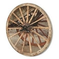thumbnail image 3 of Designart 'Spanish Wooden Country Wagon Wheel ' Farmhouse Wood Wall Clock, 3 of 5