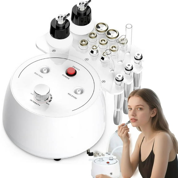 Diamond Microdermabrasion Machine, Blackhead Removal Beauty Tool, 3-in-1 Facial Cleansing Device with Vacuum Glass Tube and Spray Bottle, Ideal for Home Skincare Use