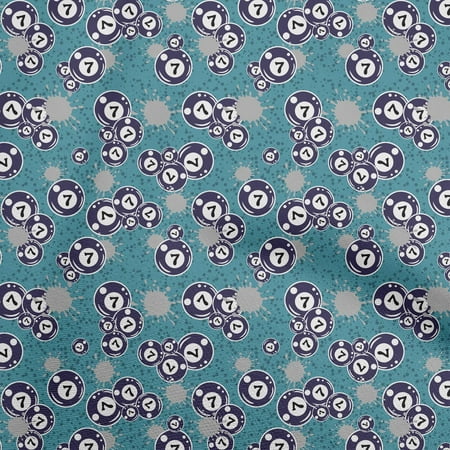 oneOone Cotton Silk Turquoise Blue Fabric Sports Quilting Supplies Print Sewing Fabric By The Yard 42 Inch Wide