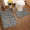 thumbnail image 2 of Honeii Alphabet Pattern Bathroom Anti-Skid Pad Bathroom Mat Vintage Seamless Pattern Not-Slip Toilet Rug Set, 2 of 6