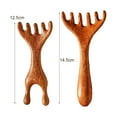 thumbnail image 3 of Soumake Sandalwood Head Massage Comb Gua Sha Tool Back Scratcher Handheld Wide-Tooth Comb for Curly Hair Scalp Massager for Stress Relief, 3 of 8