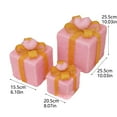 thumbnail image 3 of Set of 3 Pink Christmas Lighted Gift Boxes with LED Lights, Pre-lit Light Up Present Boxes with Bows, Battery Powered Indoor Outdoor Holiday Decor for Xmas Tree Yard Home, 3 of 5