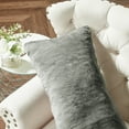 thumbnail image 5 of Home Soft Things Heavy Faux Fur 2 Piece Throw Pillow Cover Set - Silver - 14" x 26", 5 of 5
