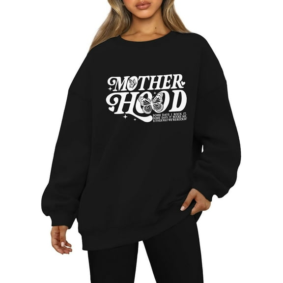 Mama Sweatshirt for Women Christian Mom Shirt Motherhood Long Sleeve Pullover Tops Casual Loose Fit