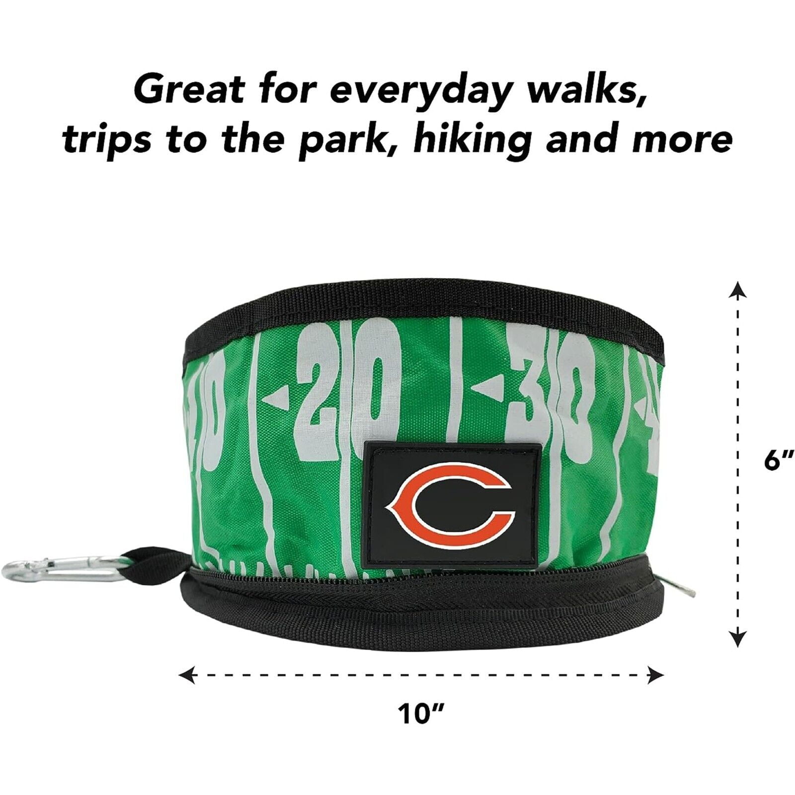 Pets First NFL Chicago Bears Collapsible Dog Travel Bowl, Food and Water Bowl for Dogs, Best Portable & Lightweight Leak-Proof Dog Bowl for Travel