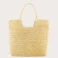 thumbnail image 4 of Yucurem Summer Hand-woven Beach Bag Shoulder Handbag Women Straw Hobo Bags Large Capacity Beach Shopping Tote Bag for Holiday Traveling,Beige, 4 of 10