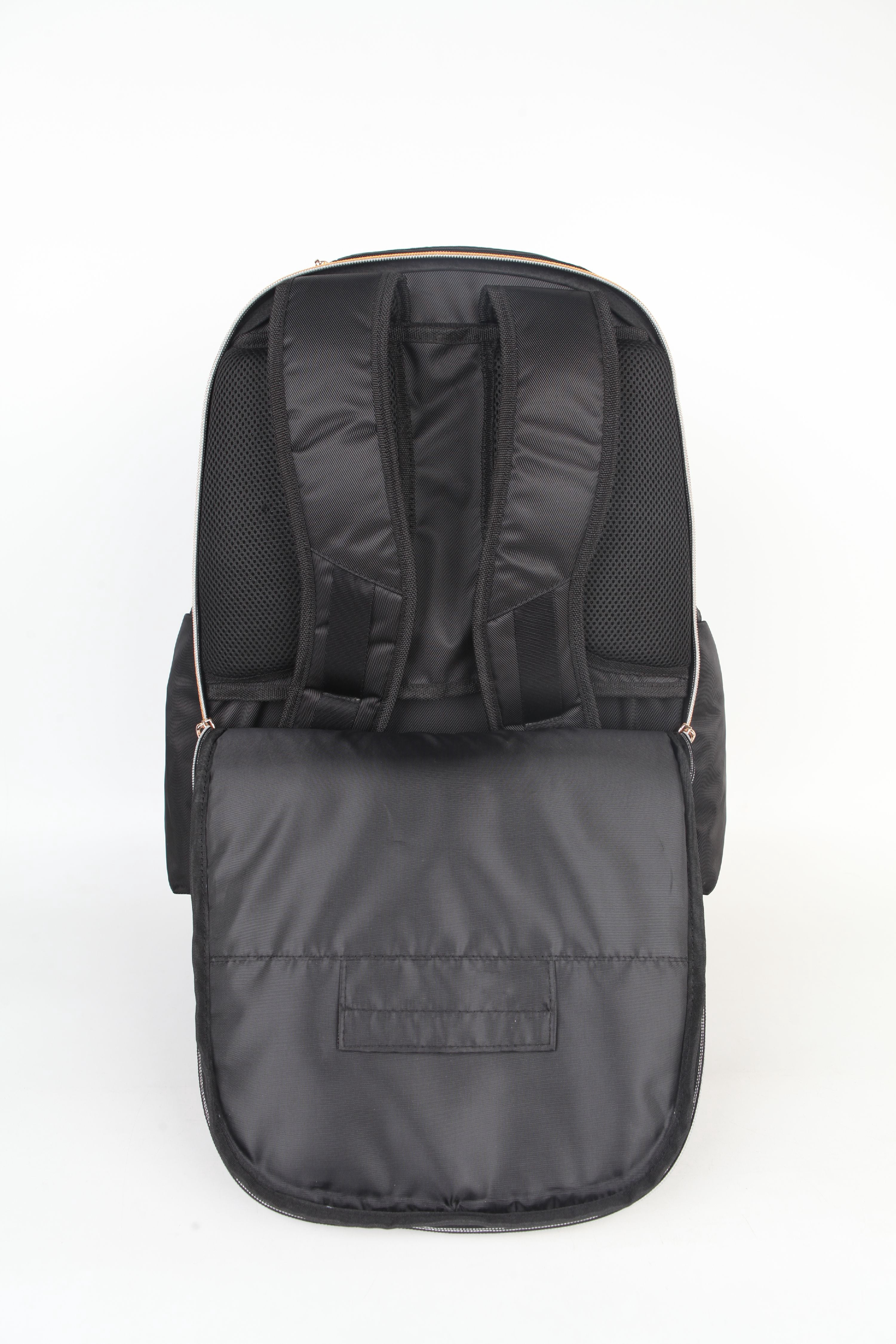Sandy Lisa Malibu Rolling Backpack, Black/Gold