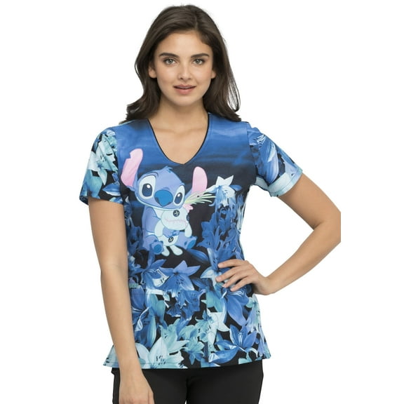Tooniforms Scrubs Top For Women V-Neck Print TF614