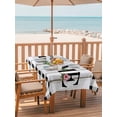 thumbnail image 2 of Outdoor Tablecloth with Umbrella Hole for Patio/Picnic/Party/Camping, Vintage Farmhouse Waterproof Table Cloth Rectangle Table Cover Washable, Farm Palm Leaves Floral Plaid Wooden Gray (52"x 70"), 2 of 8