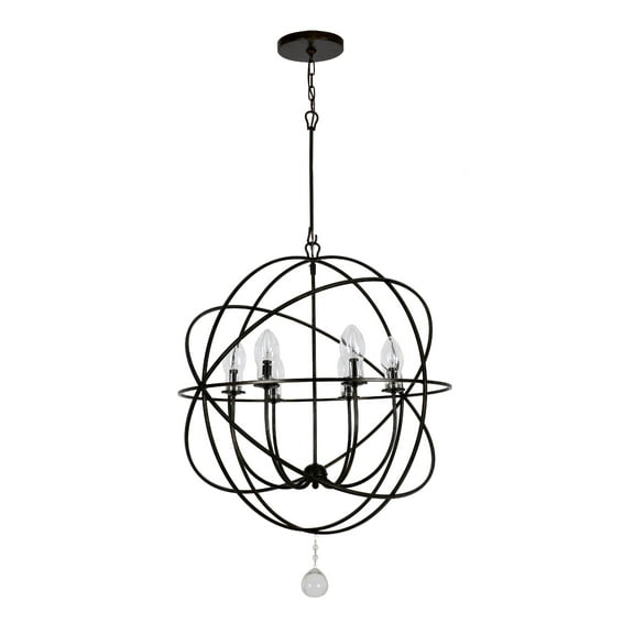 Six Light Outdoor Sphere Chandelier Crystorama Lighting Sol-9328-Eb