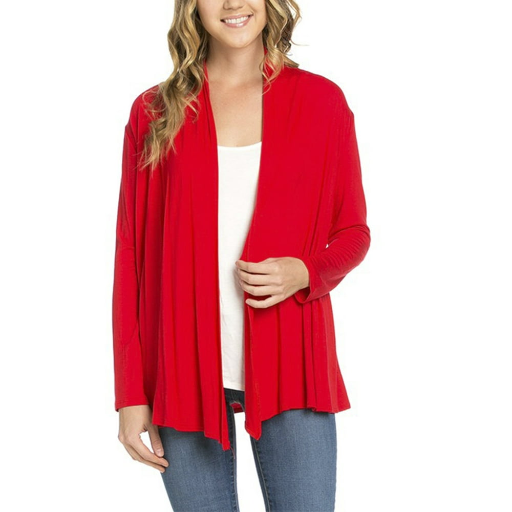 TheLovely Women Long Sleeve Flyaway Open Front Draped Soft Light