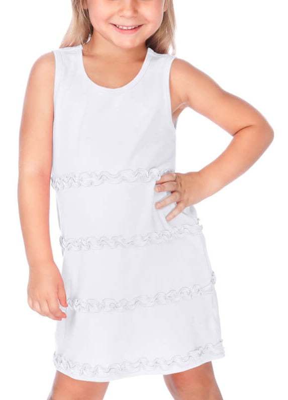 Loukou Children Girls O Neck Sleeveless Bowknot Print A Line Dress Dressers