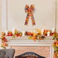 thumbnail image 5 of Axiiglly Thanksgiving Fall Decor Bows, 2pcs 19x10"Large Orange Pumpkin Plaid Hanging Bow Fall Decorations for Home Pre-Tied Bows for Wreaths Swag Indoor Outdoor Holiday Decor, 5 of 7
