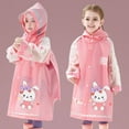 thumbnail image 2 of Rain Poncho Kids Girls Boys Water Baby Kindergarten Transparent Primary School Student Dinosaur Gear Pink Toddler Raincoat Sizes XL, 2 of 4