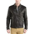 thumbnail image 2 of Mens Sheepskin Real Leather Jacket Zipper Biker Moto Slim Fit Jacket MJF057, 2 of 4