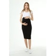 thumbnail image 2 of LVMA9040 - Womens Maternity midi Length Pencil Skirt Stretch Waistband, 2 of 10