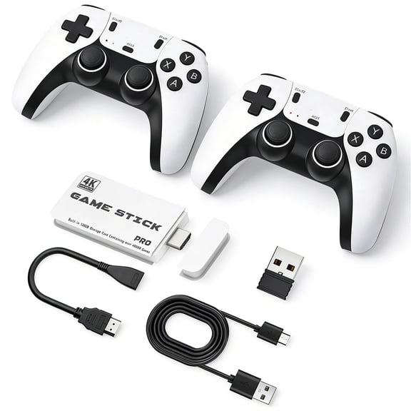 M15 Pro Android TV/PC Stick, 128GB, Plug & Play with Dual Wireless Controllers
