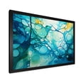 thumbnail image 2 of Designart "Gleaming Ink in Green and Yellow III" Abstract Framed Wall Art Decor - Modern Blue Abstract Collages Living Room Framed Canvas Art, 2 of 6