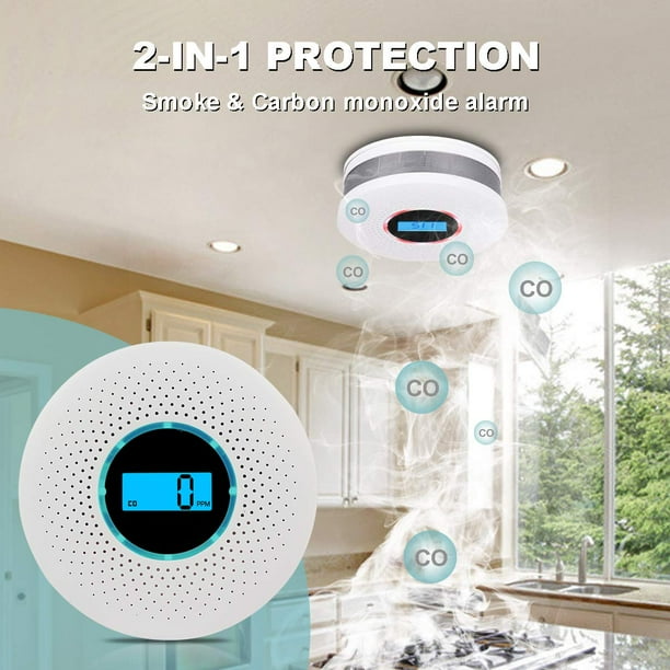New Smoke Alarm Carbon Monoxide And Photoelectric Detector With Sound Warning Digital Lcd Display Dual Sensor Co Safe Gift Com Dual Sensor Smoke Co Alarm Safe Gift, Dual Sensor Smoke Alarm With Carbon Monoxide