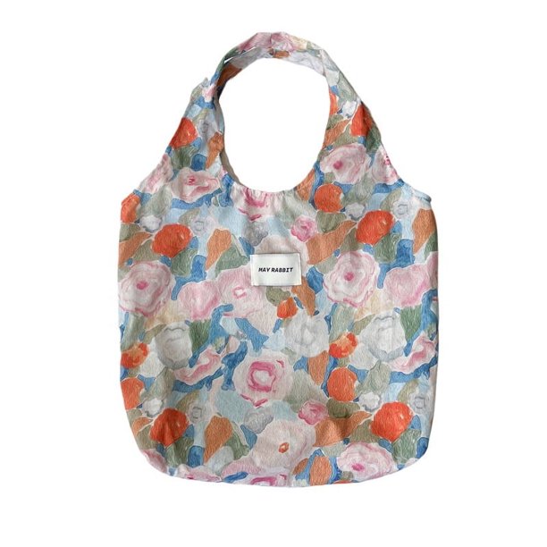 JennyShop Ins Retro Oil Painting Flower Canvas Bolsa Casual Bolsa De Hombro Bolsa Bolsa De Mano Bolsa Grande Bolsa Estudiante Dulce Vest Bolsa Tide